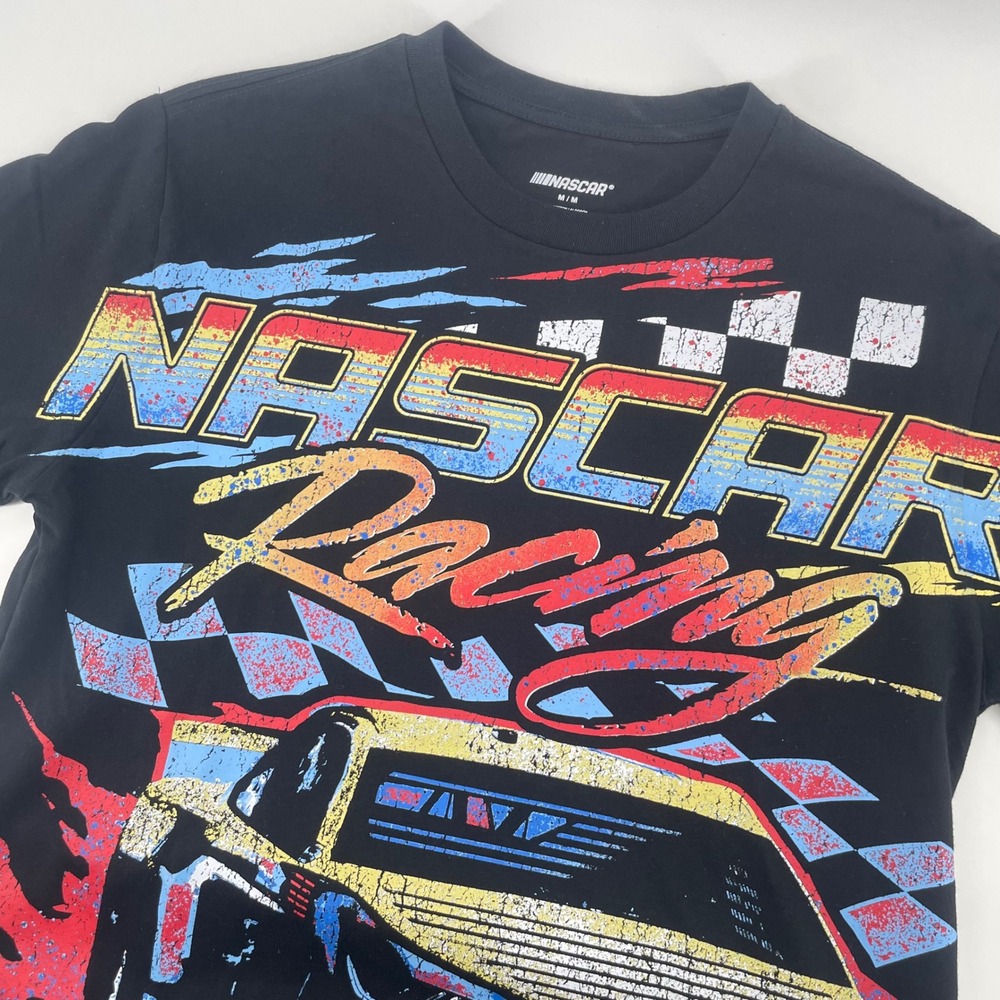 NASCAR Racing T-Shirt Mens M Black Heavyweight Graphic Print Since 48 Tee